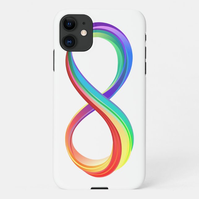 Layered Rainbow Infinity Symbol iPhone Case (Back)