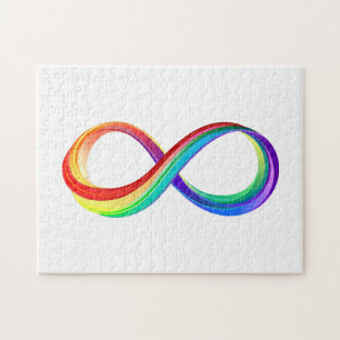 Layered Rainbow Infinity Symbol Jigsaw Puzzle