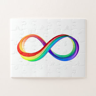 Layered Rainbow Infinity Symbol Jigsaw Puzzle