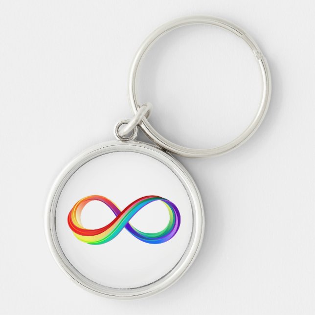 Layered Rainbow Infinity Symbol Key Ring (Front)