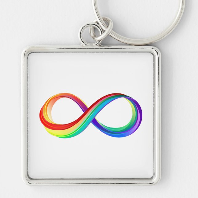 Layered Rainbow Infinity Symbol Key Ring (Front)