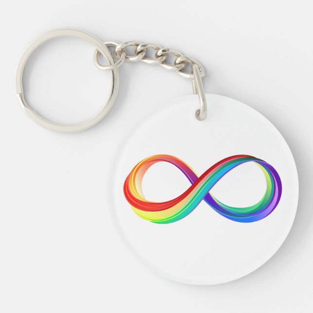 Layered Rainbow Infinity Symbol Key Ring (Front)