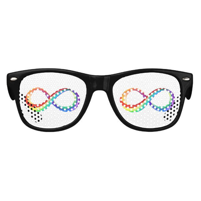 Layered Rainbow Infinity Symbol Kids Sunglasses (Front)