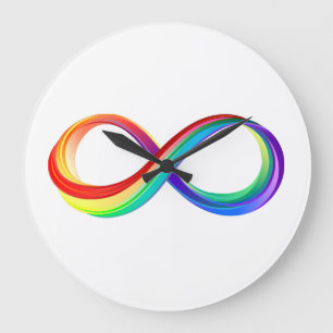 Layered Rainbow Infinity Symbol Large Clock