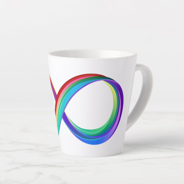 Layered Rainbow Infinity Symbol Latte Mug (Right Angle)