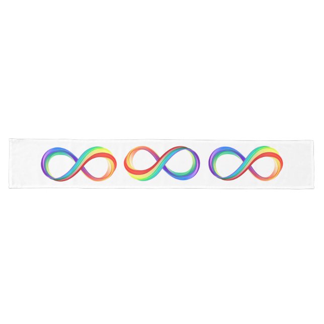 Layered Rainbow Infinity Symbol Long Table Runner (Horizontal)