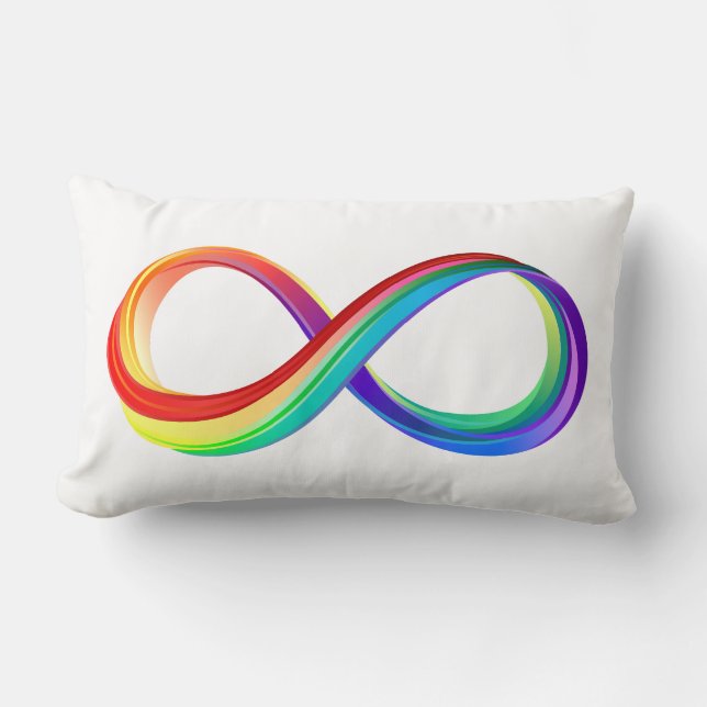 Layered Rainbow Infinity Symbol Lumbar Cushion (Front)