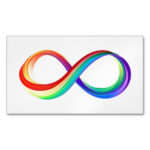 Layered Rainbow Infinity Symbol Magnetic Business Card