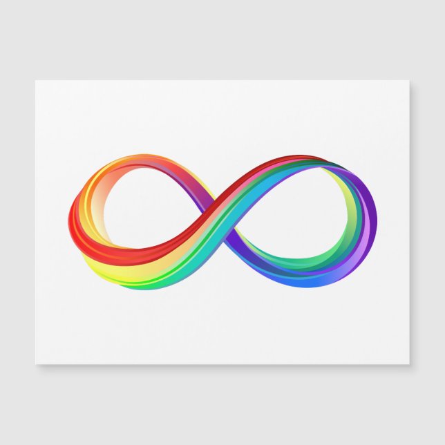 Layered Rainbow Infinity Symbol Magnetic Invitation (Front)