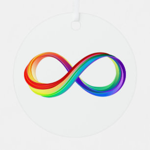 Layered Rainbow Infinity Symbol Metal Tree Decoration