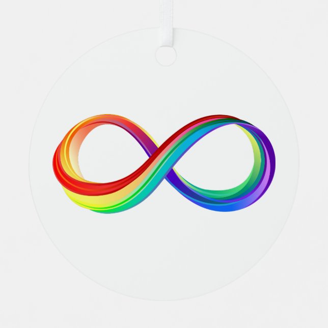 Layered Rainbow Infinity Symbol Metal Tree Decoration (Front)