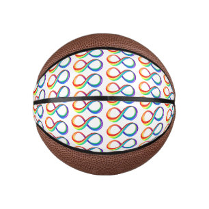Layered Rainbow Infinity Symbol Mini Basketball