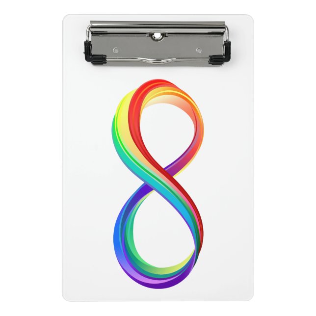 Layered Rainbow Infinity Symbol Mini Clipboard (Front)