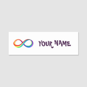 Layered Rainbow Infinity Symbol Name Tag