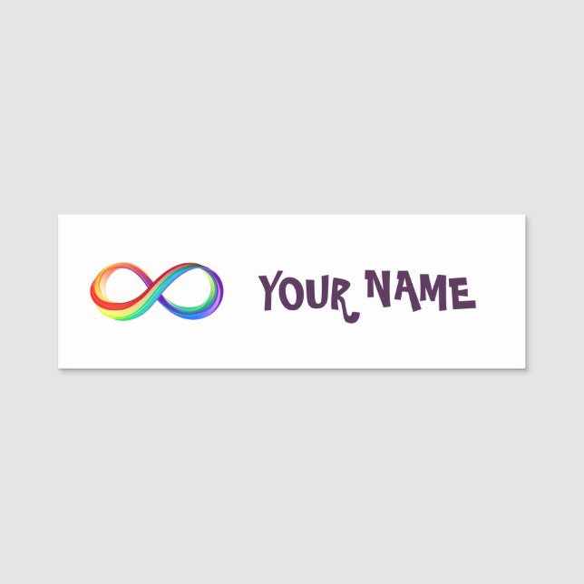 Layered Rainbow Infinity Symbol Name Tag (Front)