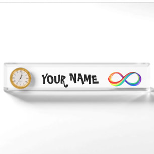 Layered Rainbow Infinity Symbol Nameplate