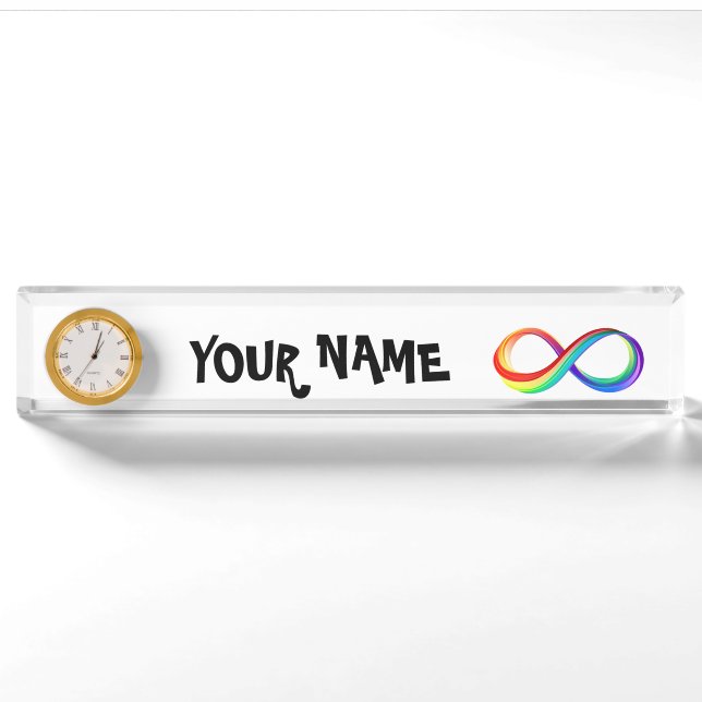 Layered Rainbow Infinity Symbol Nameplate (Front)