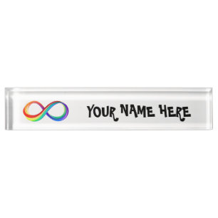 Layered Rainbow Infinity Symbol Nameplate
