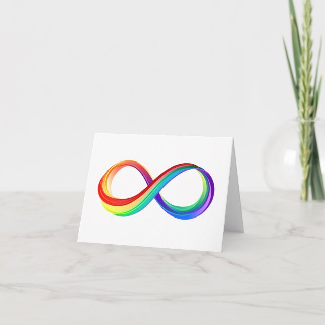 Layered Rainbow Infinity Symbol Note Card (Front)