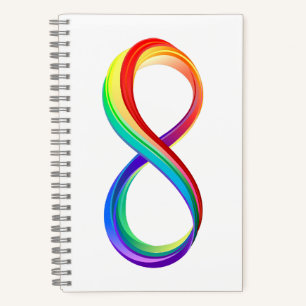 Layered Rainbow Infinity Symbol Notebook