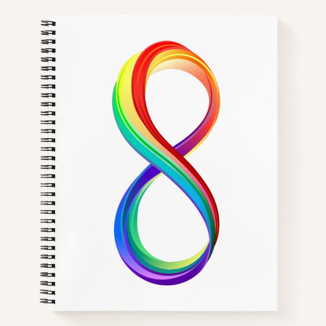 Layered Rainbow Infinity Symbol Notebook (Front)