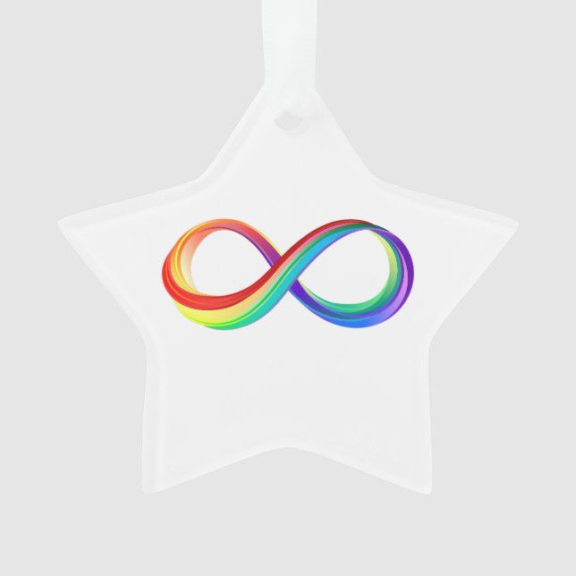 Layered Rainbow Infinity Symbol Ornament (Front)