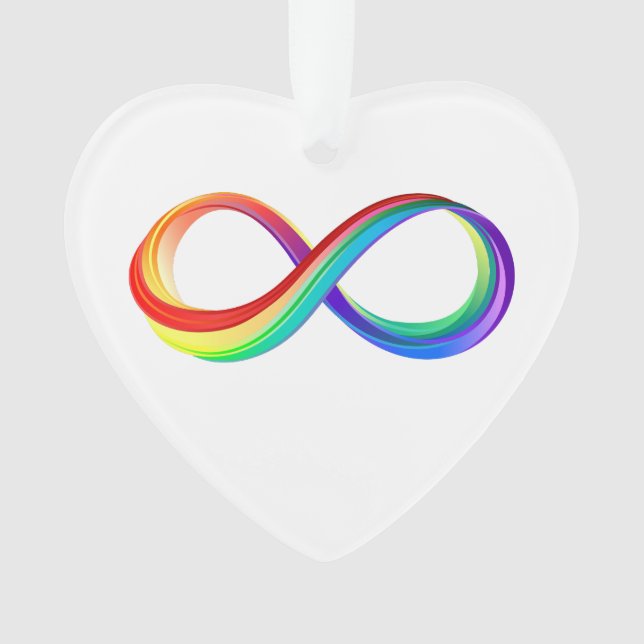 Layered Rainbow Infinity Symbol Ornament (Front)