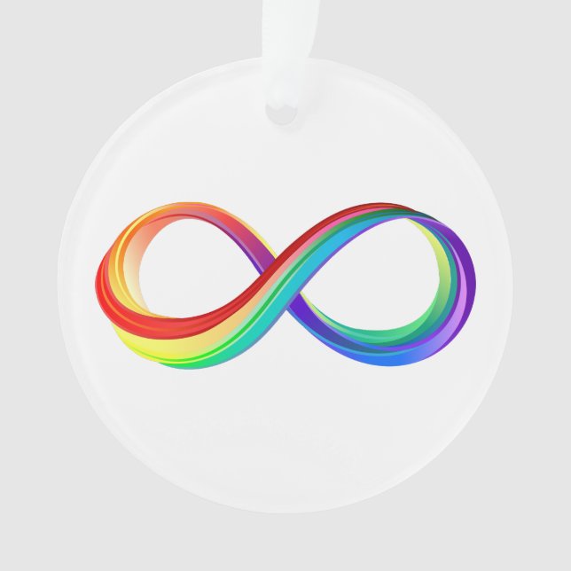 Layered Rainbow Infinity Symbol Ornament (Front)