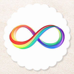 Layered Rainbow Infinity Symbol Paper Coaster