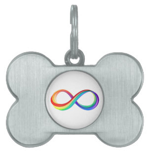 Layered Rainbow Infinity Symbol Pet ID Tag