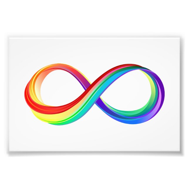 Layered Rainbow Infinity Symbol Photo Print (Front)