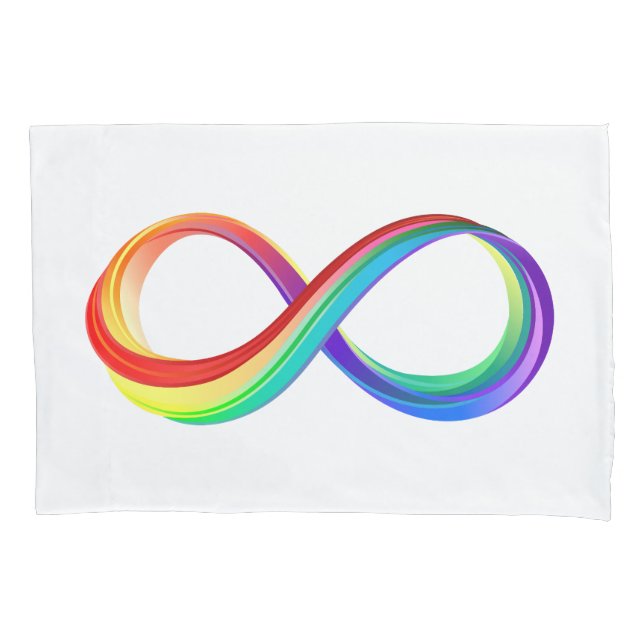 Layered Rainbow Infinity Symbol Pillowcase (Front-Left)