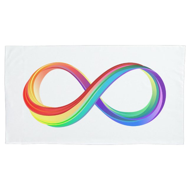 Layered Rainbow Infinity Symbol Pillowcase (Front)