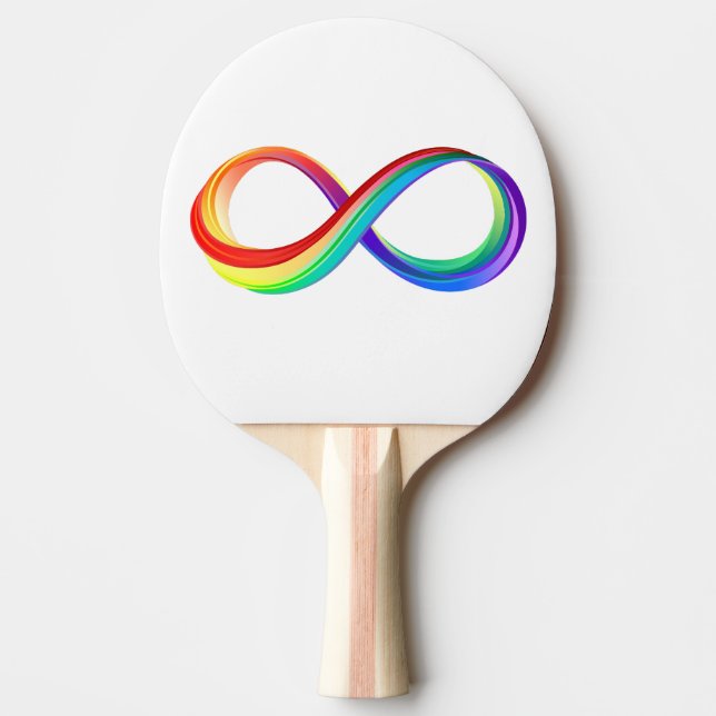 Layered Rainbow Infinity Symbol Ping Pong Paddle (Front)