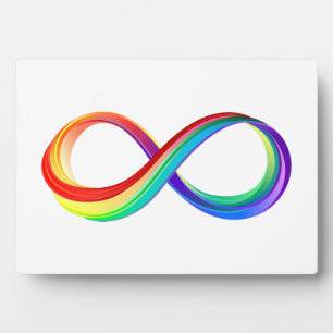 Layered Rainbow Infinity Symbol Plaque