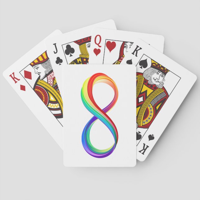 Layered Rainbow Infinity Symbol Playing Cards (Back)