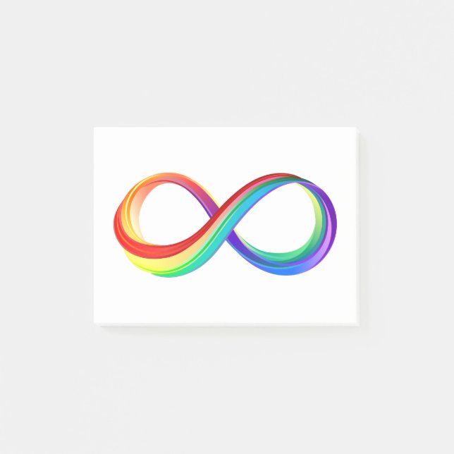Layered Rainbow Infinity Symbol Post-it Notes (Front)