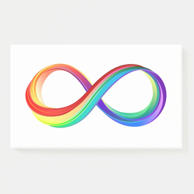Layered Rainbow Infinity Symbol Post-it Notes (Front)