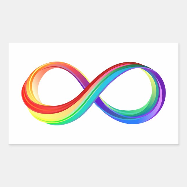 Layered Rainbow Infinity Symbol Rectangular Sticker (Front)