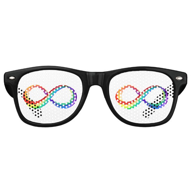 Layered Rainbow Infinity Symbol Retro Sunglasses (Front)
