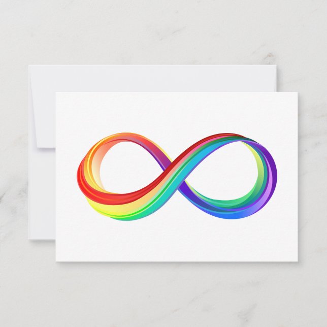 Layered Rainbow Infinity Symbol RSVP Card (Front)
