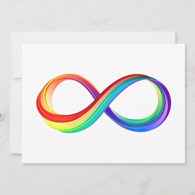 Layered Rainbow Infinity Symbol Save The Date (Front)
