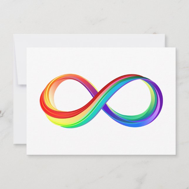 Layered Rainbow Infinity Symbol Save The Date (Front)