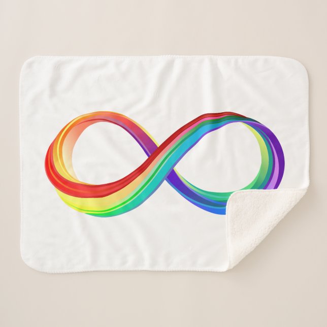Layered Rainbow Infinity Symbol Sherpa Blanket (Front (Horizontal))