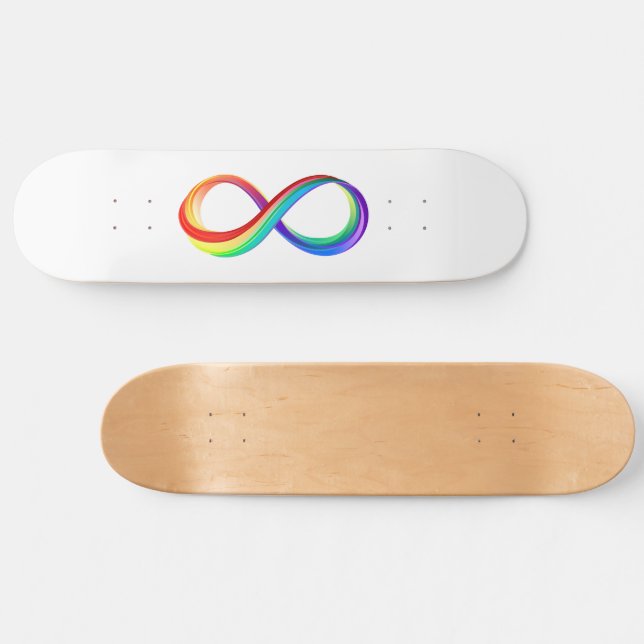 Layered Rainbow Infinity Symbol Skateboard (Horz)