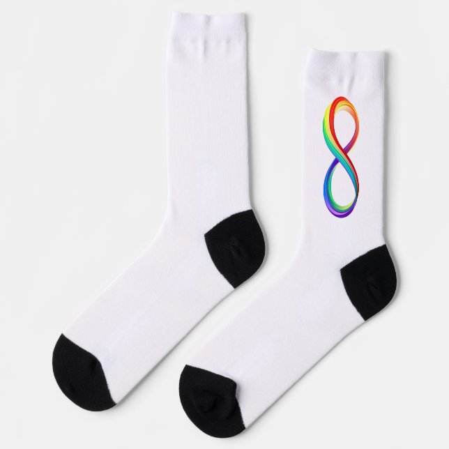 Layered Rainbow Infinity Symbol Socks (Left)