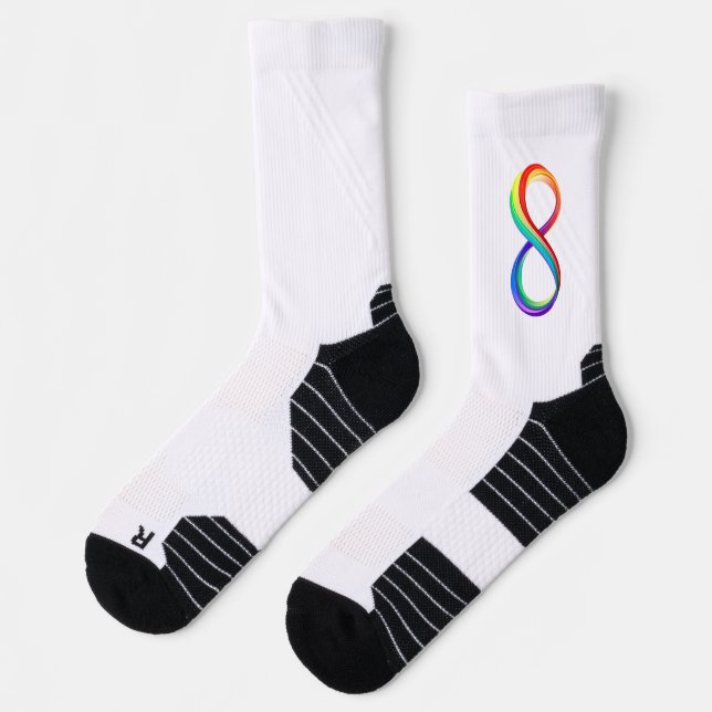 Layered Rainbow Infinity Symbol Socks (Left)