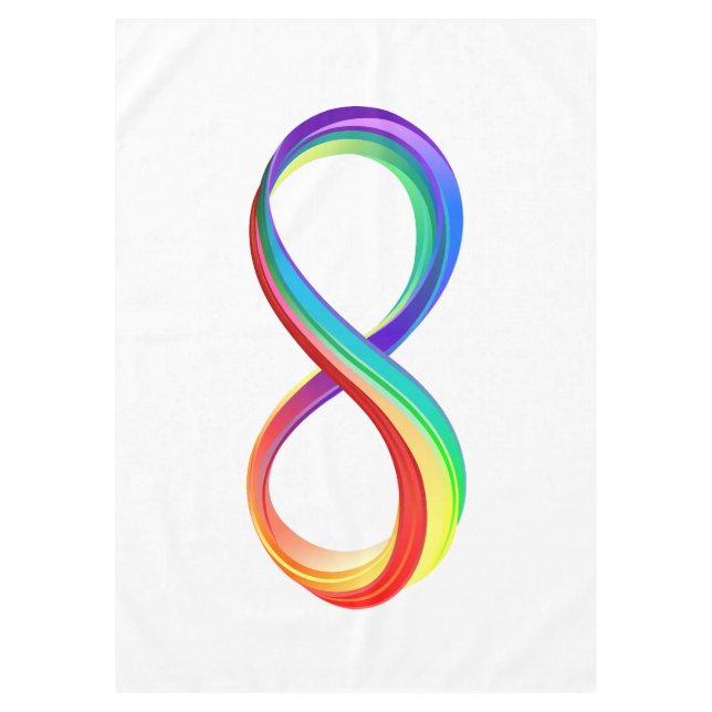 Layered Rainbow Infinity Symbol Tablecloth (Front)