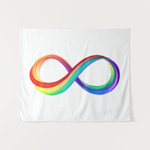 Layered Rainbow Infinity Symbol Tapestry