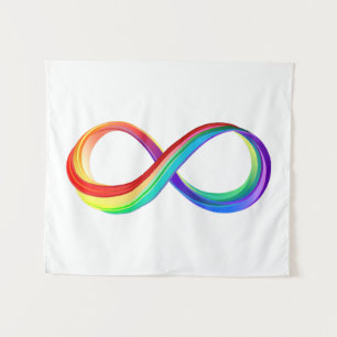 Layered Rainbow Infinity Symbol Tapestry